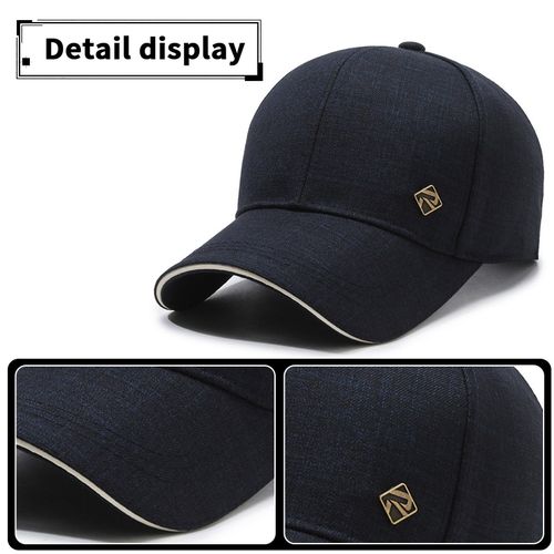 Men’s Deep Blue Baseball Cap – Breathable Everyday Hat with Subtle Logo Accent